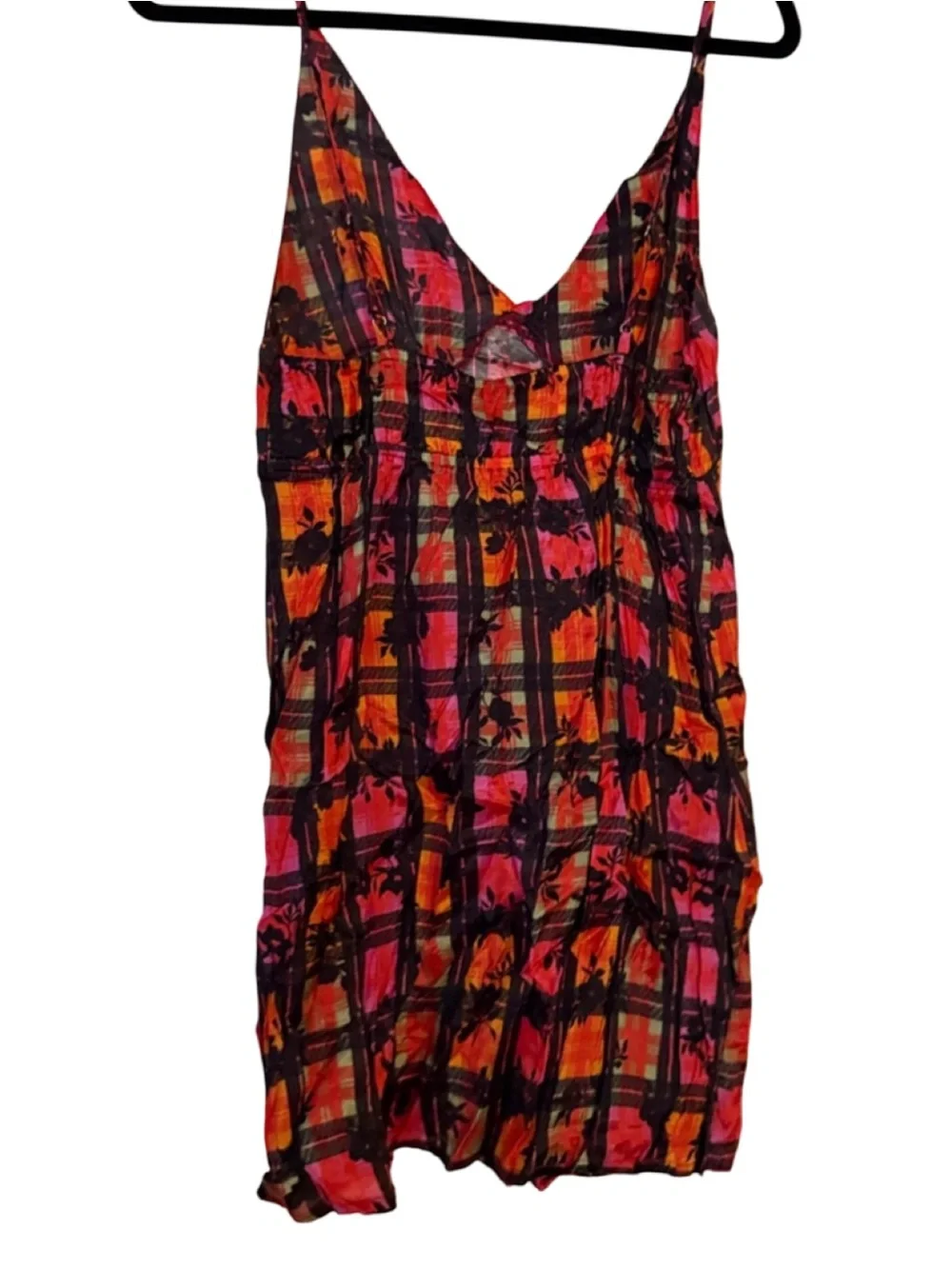 Free‎ People/UO Jerra Maxi 2 in one Shirtdress Plaid-Small